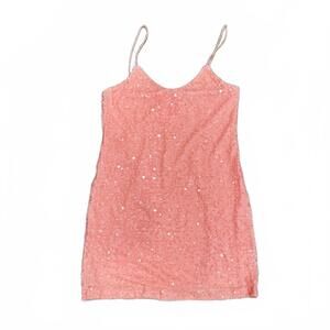 NWT WAYF Light Pink Sequin Sleeveless Strap Bodycon Short Mini Dress Size Medium